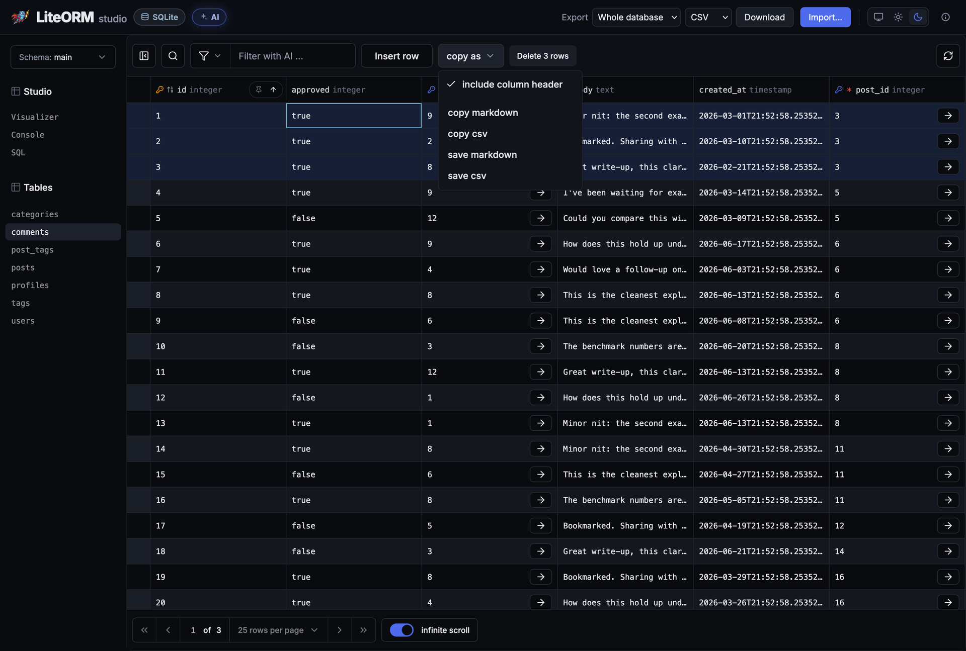 LiteORM Studio screenshot 1