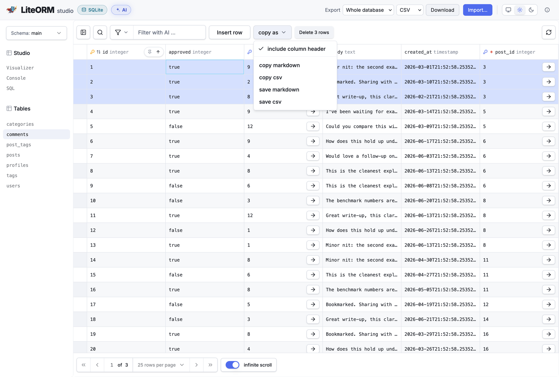 LiteORM Studio screenshot 1