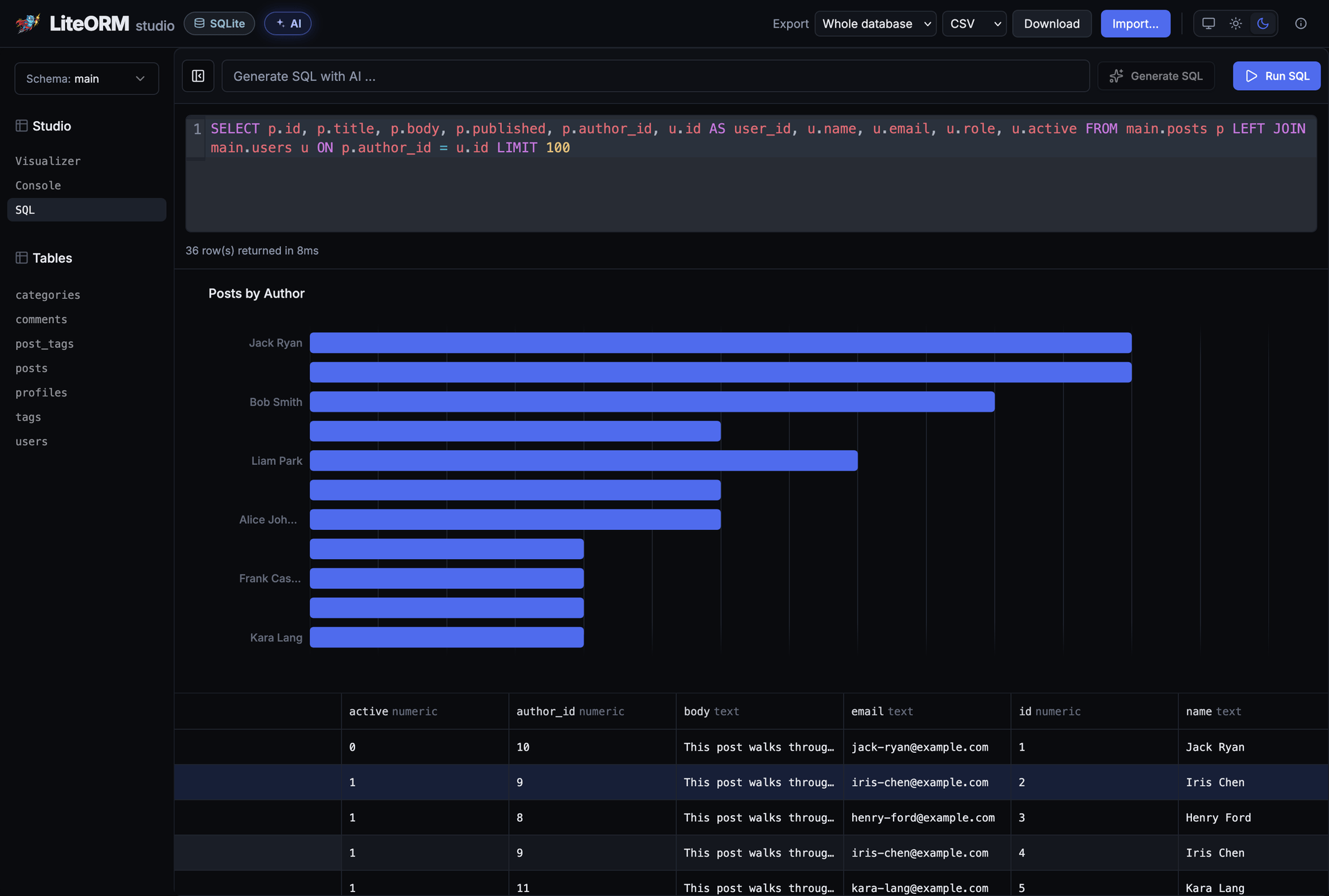 LiteORM Studio screenshot 3
